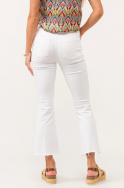 Jeanne White Mid Rise Crop Flare