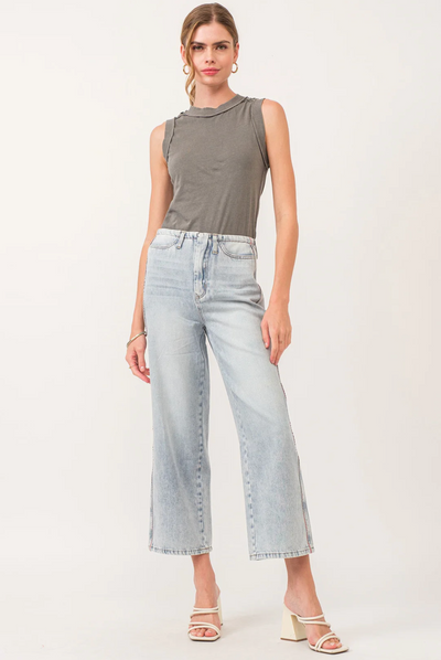 Naples High Rise Loose Cropped Straight Jeans
