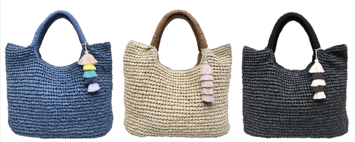 FALLON ROYCE Porter Medium Straw Tote