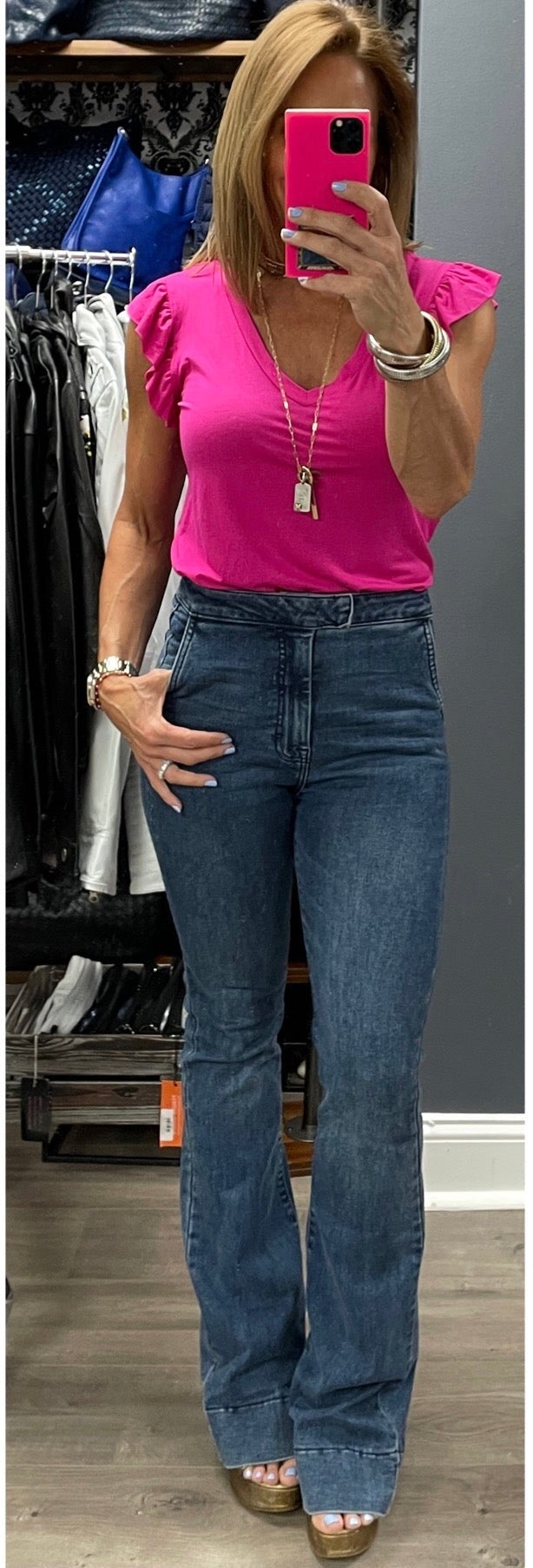 Daria V Neck Ruffle Sleeveless Top