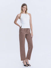 Light Cocoa High Rise Ankle Barrel Leg Jeans