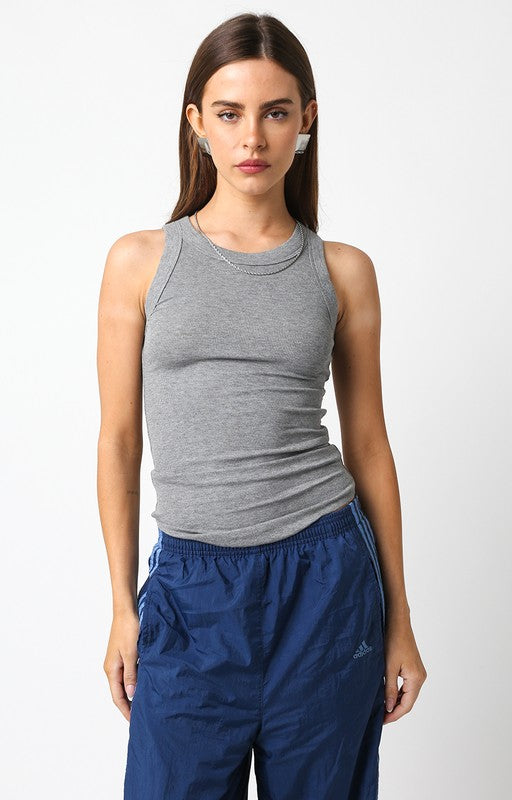 Fitted Ribbed Muscle Tank