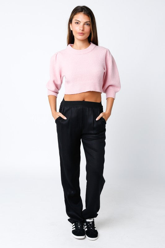 Betty Pink Cropped Sweater