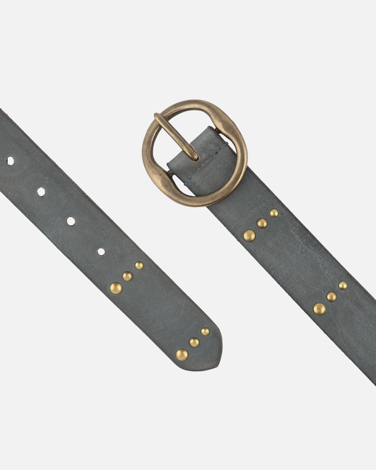 Dion | Round Buckle Leather Studded Belt