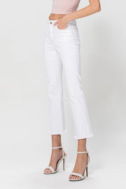 Dede Cream Colored High Rise Crop Flare