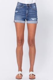 Cheri High Rise Distress Raw Edge Jean Shorts