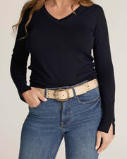 Devi | Antique Brass-Accented Leather Belt