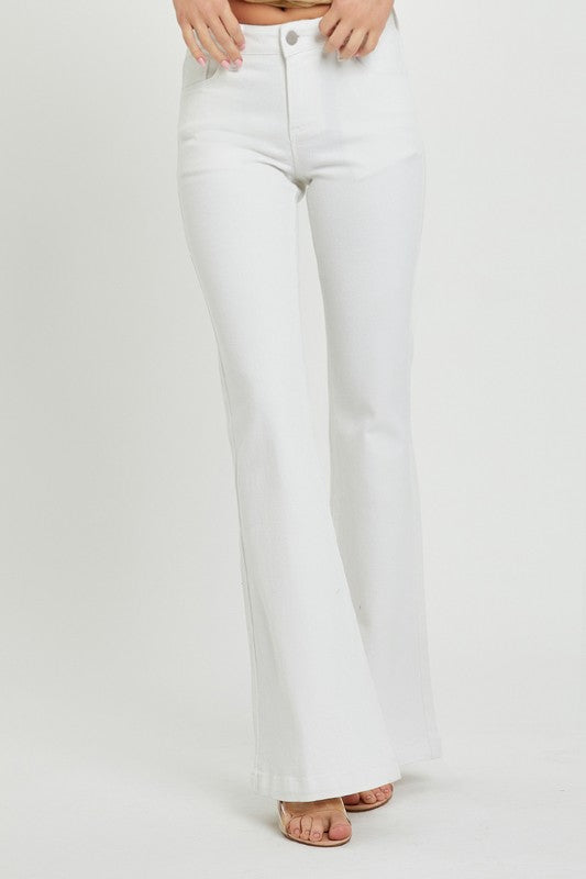 White Low Rise Flare Jean