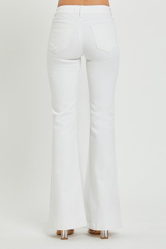 White Low Rise Flare Jean