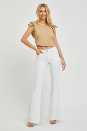 White Low Rise Flare Jean