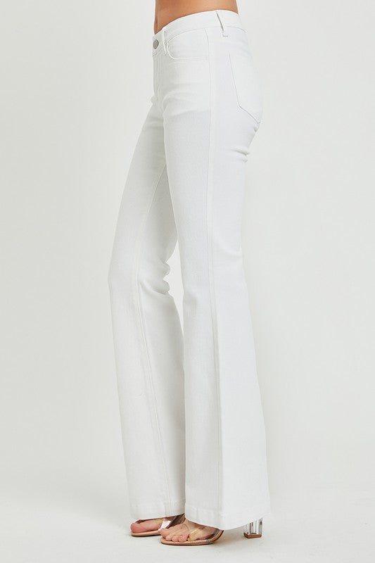 White Low Rise Flare Jean