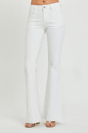 White Low Rise Flare Jean