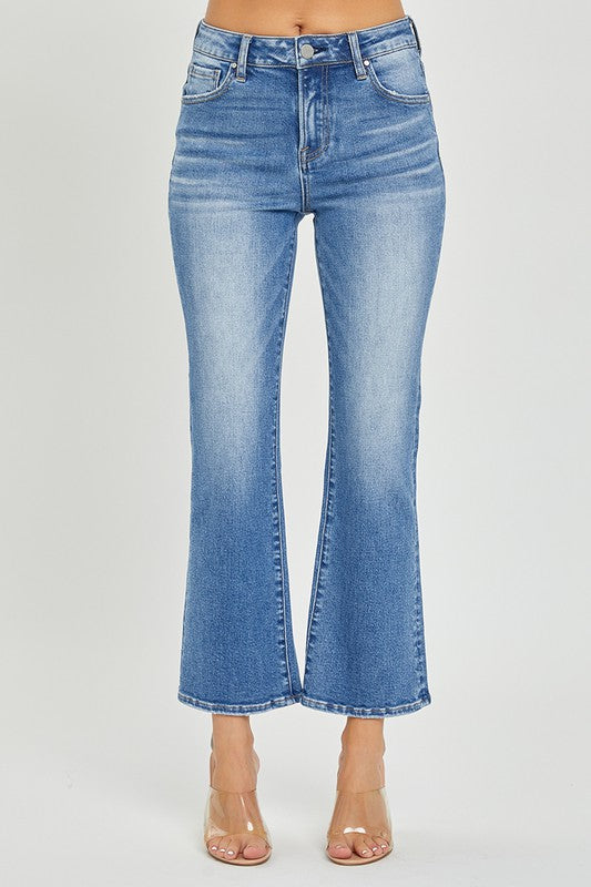 Staci Mid Rise Crop Flare Jean