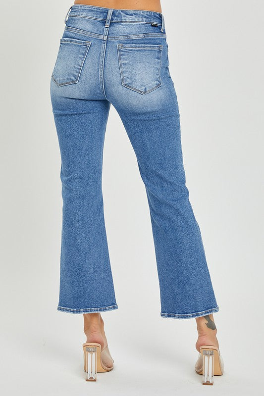 Staci Mid Rise Crop Flare Jean