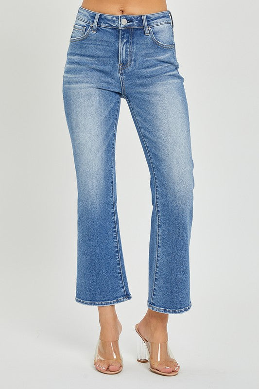 Staci Mid Rise Crop Flare Jean