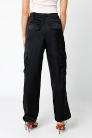 On The Low Satin Cargo Pants
