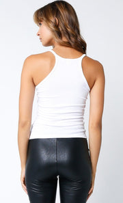 Fitted Ribbed Spaghetti Strap Tank