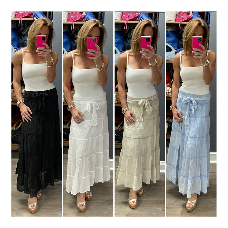 Island Tiered Maxi Skirt