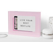 Live Your Best Life Matches Crystal Block  Table Decor    