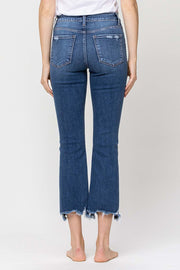 Traci High Rise Exposed Button Crop Flare Jean