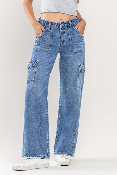 Peyton Destroyed Mid Rise Flare Jeans (1-15) - 34 Inseam - STB Boutique