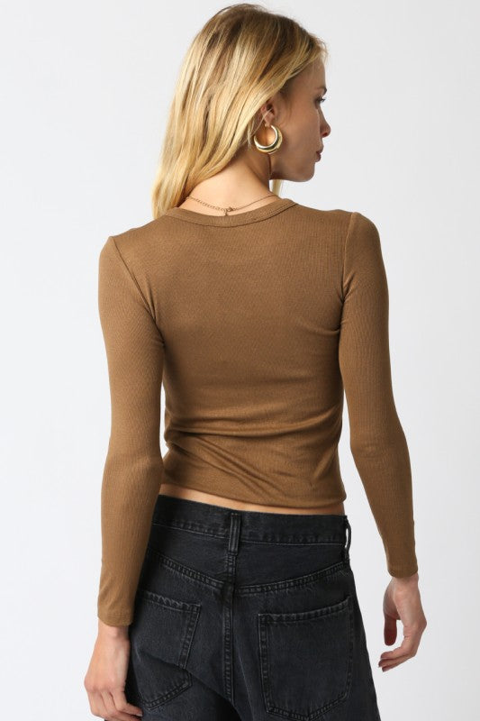 Fitted Long Sleeve Ribbed Top