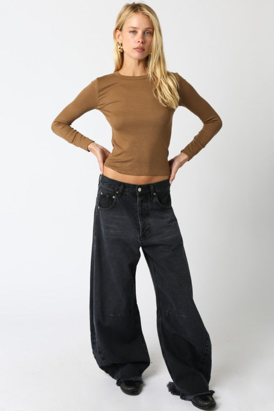 Fitted Long Sleeve Ribbed Top
