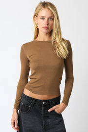 Fitted Long Sleeve Ribbed Top