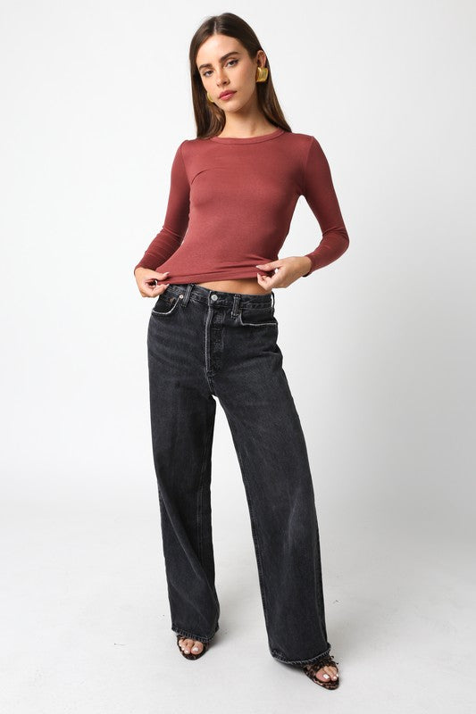 Fitted Long Sleeve Ribbed Top