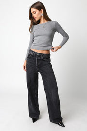 Fitted Long Sleeve Ribbed Top