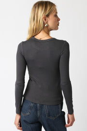 Fitted Long Sleeve Ribbed Top