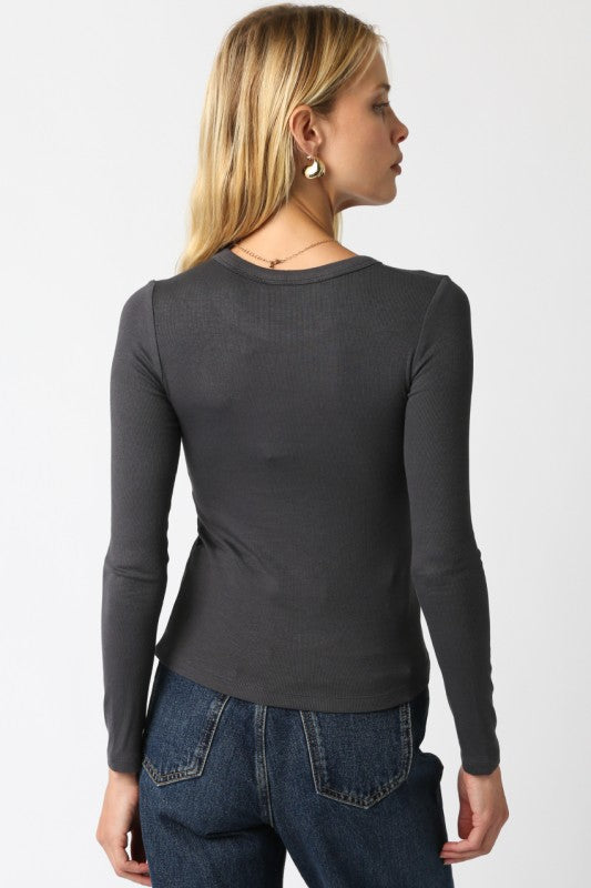 Fitted Long Sleeve Ribbed Top