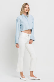 Marcella White High Rise Crop Flare