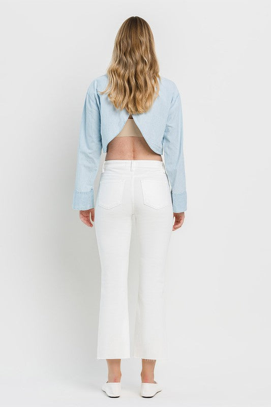 Marcella White High Rise Crop Flare