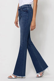 Sunny Dark Mid Rise Mini Flare Jean