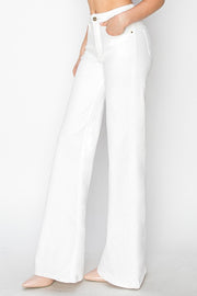 Nadine White High Rise Wide Leg Jean