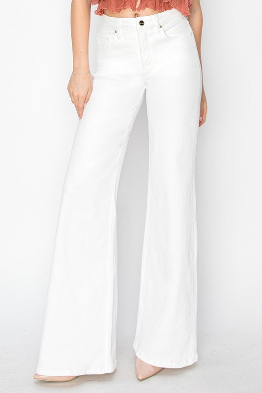 Nadine White High Rise Wide Leg Jean