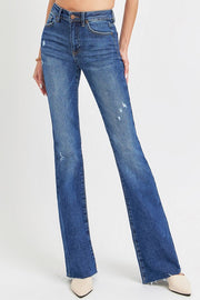 Lola's Mid Rise Dark Denim Flare Jeans - Long