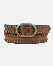 Zwier | Oval Buckle Leather Studded Belt