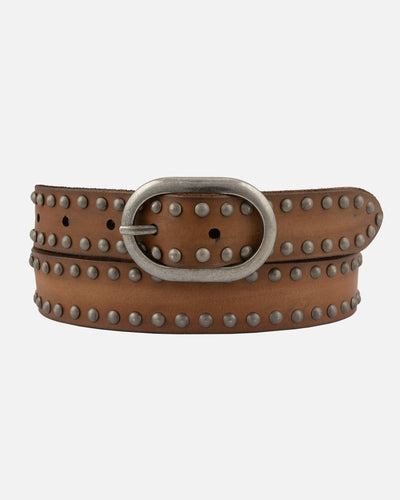 Zwier | Oval Buckle Leather Studded Belt
