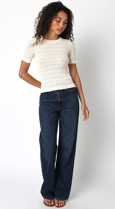 Sinclair Crochet Short Sleeve Sweater