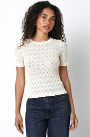 Sinclair Crochet Short Sleeve Sweater