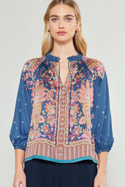 Paisley 3/4 Sleeve Blouse