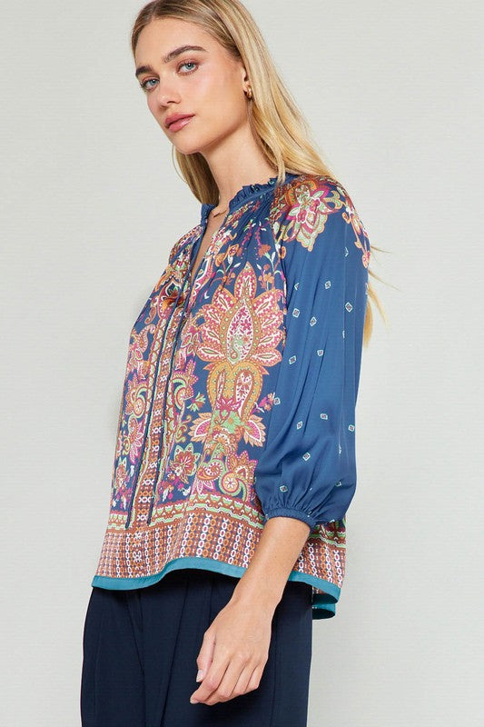 Paisley 3/4 Sleeve Blouse