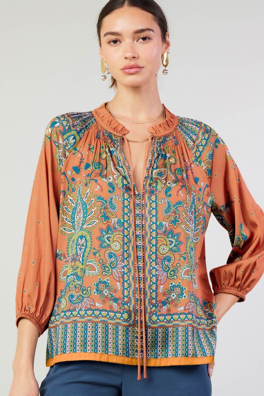 Paisley 3/4 Sleeve Blouse