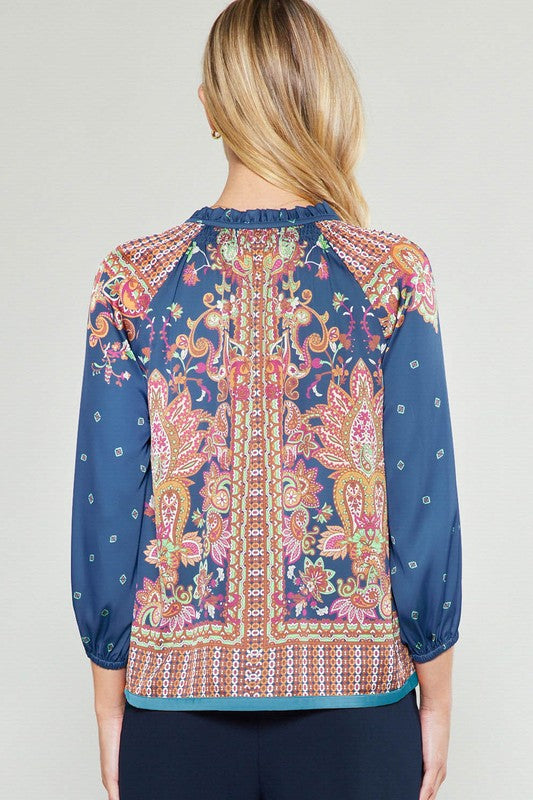 Paisley 3/4 Sleeve Blouse