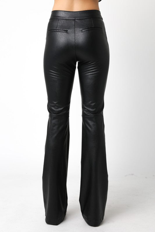 Juju Faux Leather Flare Pant