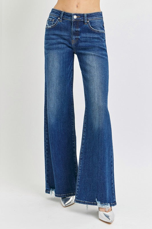 Dobbs Low Rise Wide Leg Dark Jean