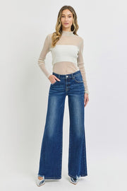 Dobbs Low Rise Wide Leg Dark Jean