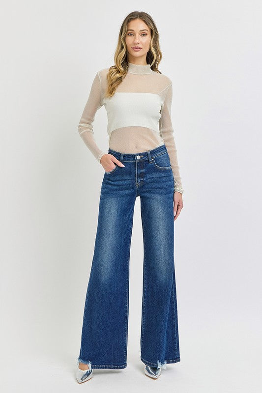 Dobbs Low Rise Wide Leg Dark Jean